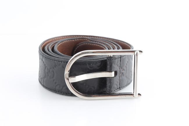 Gucci Black Leather Gg Rubber Guccissima Belt