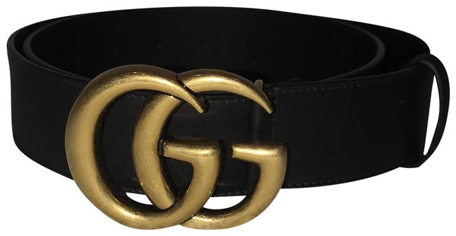 Gucci Black Marmont Gg Belt