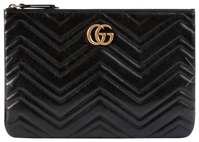 Gucci Black Marmont Gg Pouch Cosmetic Bag