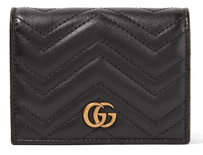 Gucci Black Marmont New Gg Quilted Flap Small Leather Bag Wallet