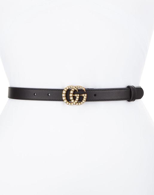 Gucci Black Marmont Pearl Gg 90 Belt