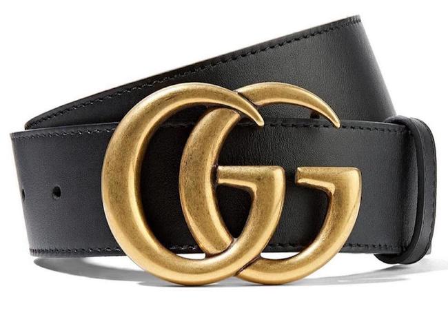Gucci Black New 85 Cm Gg Leather Belt