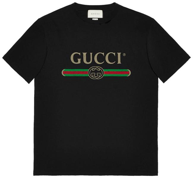 Gucci Black New Oversize Logo Small Tee Shirt