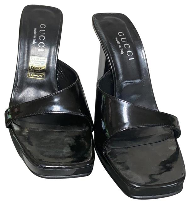 Gucci Black Open Toes Sandal Mules Slides 