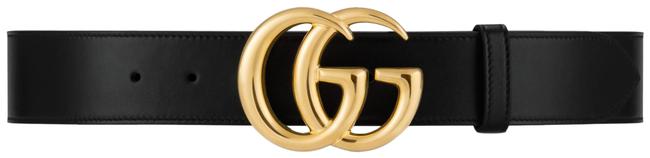 Gucci Black Shiny Double G Buckle 85 Unisex Belt