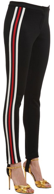 Gucci Black Signature Stripe Mid rise Skinny Pants, 27