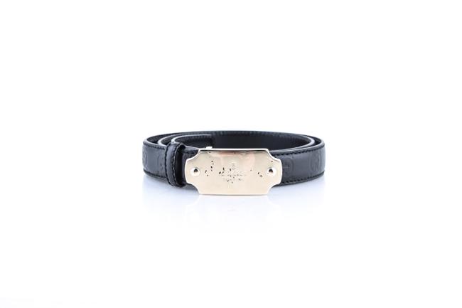 Gucci Black Sima Line Leather Belt