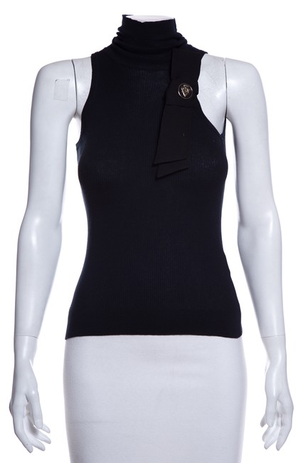 Gucci Black Sleeveless Knit Blouse 2 XS