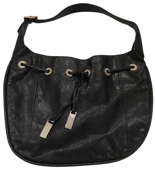 Gucci Black Snake Skin Leather Hobo Bag