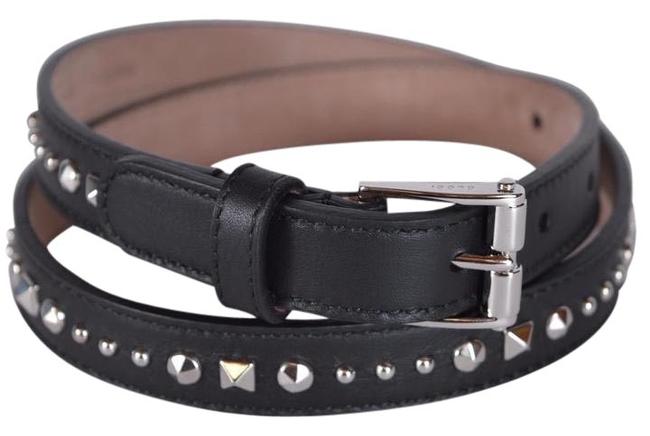 Gucci Black Studded Leather Skinny 36 90 Made In Italy Belt