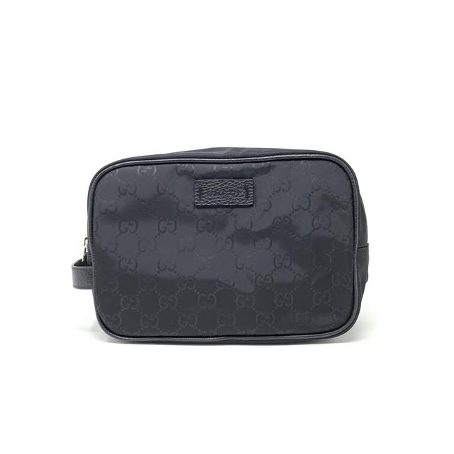 Gucci Black Toiletry Nylon Cosmetic Bag