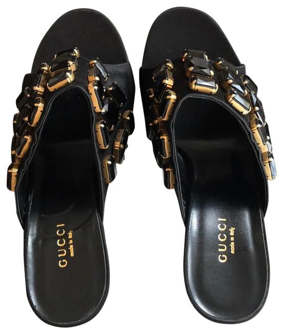Gucci Black Ultimate Killer Chunky Heels Sandals US 11