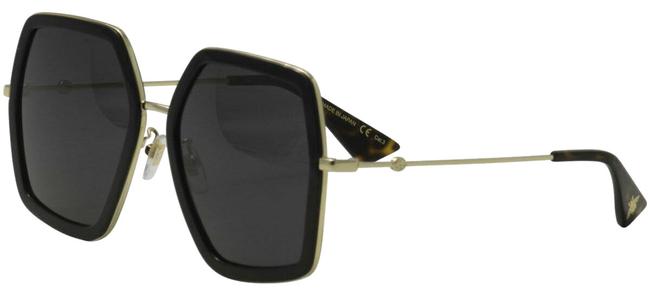 Gucci Black Womens Gg0106s 0106 S 001 Black Gold Sunglasses