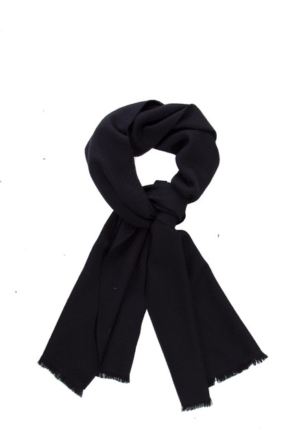 Gucci Black Wool Gg Scarf Wrap
