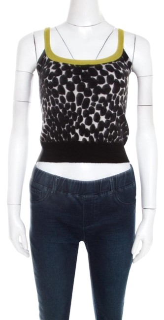 Gucci Black XS White Printed Cashmere Blouse 2 XS