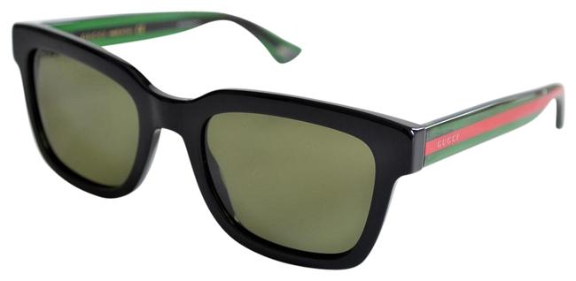 Gucci Black Green Red Gg0001s Gg 0001 S 002 Black Green Red Square Sunglasses