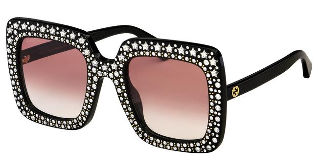 Gucci Black | Red Fashion Inspired Gg Gg0148s 005 Crystal Stars Square Sunglasses