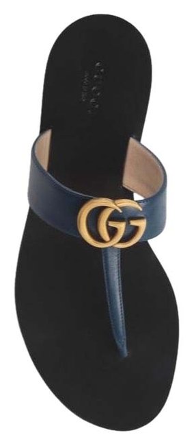 Gucci Blue Gg T Strap SandalsUS 11
