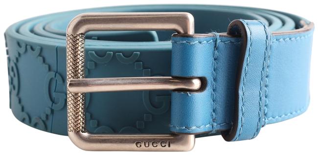 Gucci Blue Rubber Gg Guccissima Belt
