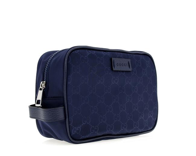 Gucci Blue Toiletry Travel Pouch Cosmetic Bag