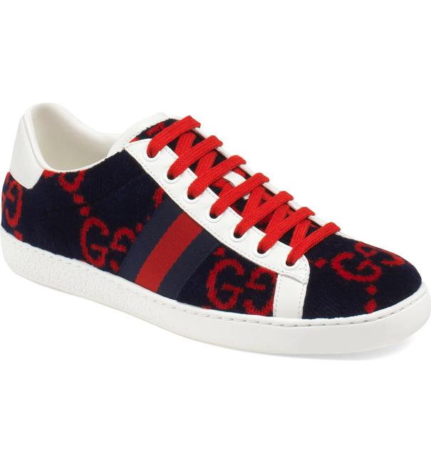 Gucci Blue Red New Ace Logo Sneakers 