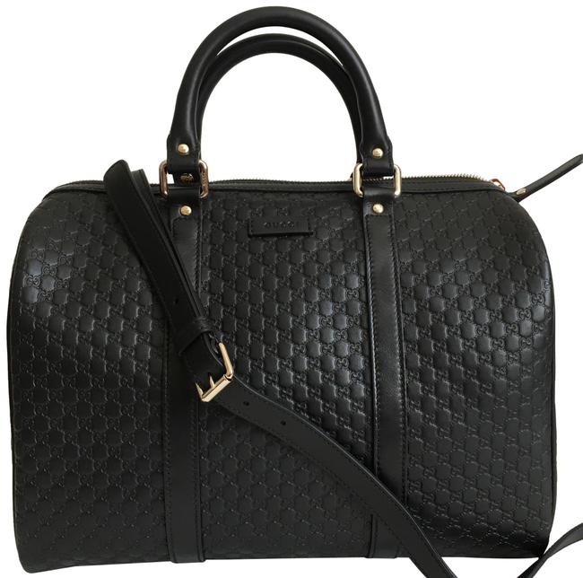 Gucci Boston Bag Micro Guccissima Leather Black Satchel