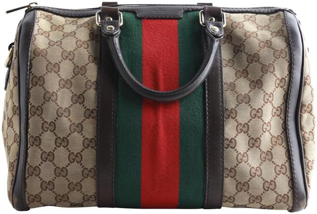 Gucci Boston Bag Vintage Web Brown Gg Canvas Satchel