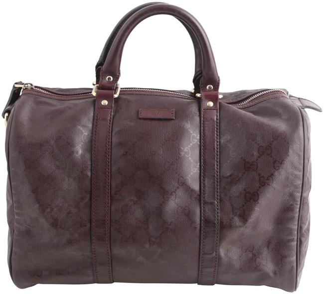 Gucci Boston Burgundy Imprime Medium Joy Handbag Purple Canvas Weekend Travel Bag
