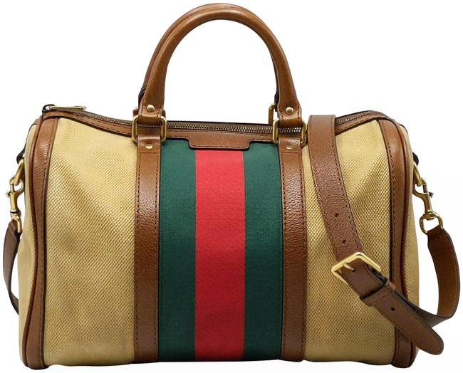 Gucci Boston Satchel Canvas Cross Body Bag