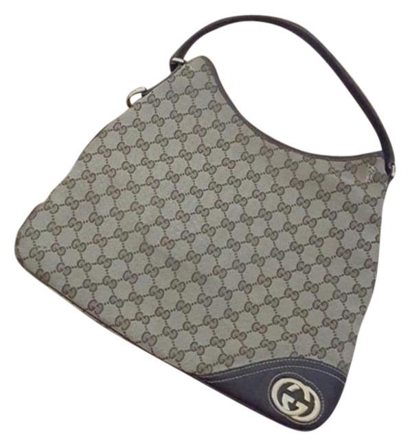 Gucci Britt Signature Tan Gg Canvas Hobo Bag