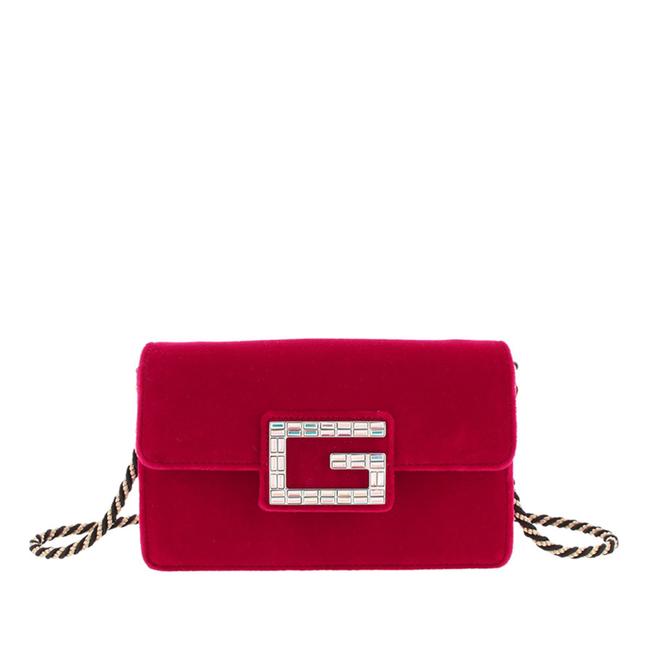 Gucci Broadway Velvet Red Fabric Cross Body Bag