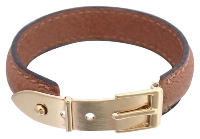 Gucci Brown Belt Motif Leather Bangle Ladies Mens Bracelet