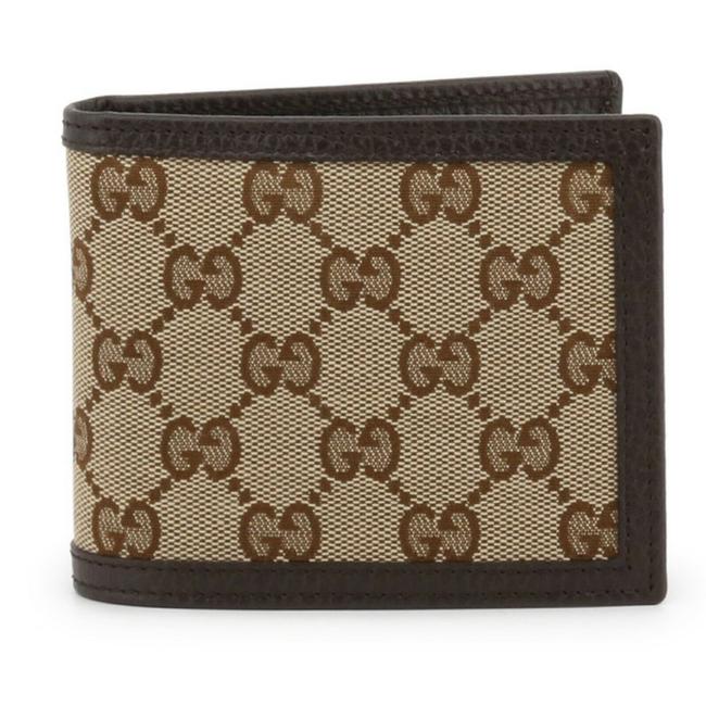 Gucci Brown Ebony Canvas Leather Micro Gg Guccissima Bifold Wallet
