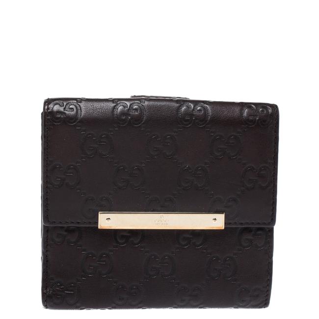 Gucci Brown Guccissima Leather French Flap Wallet