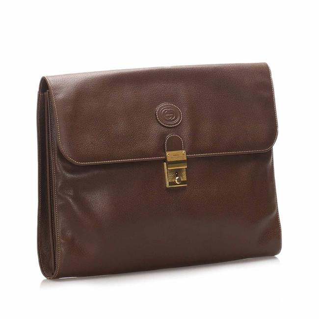 Gucci Brown Leather Clutch
