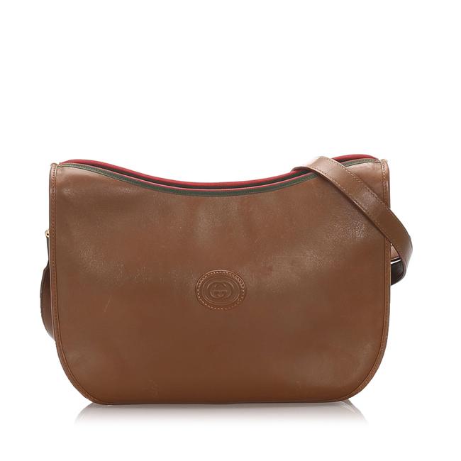 Gucci Brown Leather Cross Body Bag