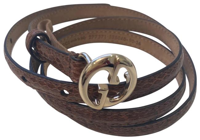 Gucci Brown Python Effect Waist 36 Belt