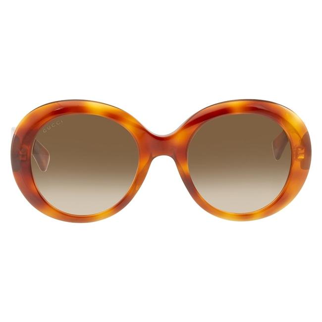 Gucci Brown Shaded Oval Acetate Ladies Sunglasses