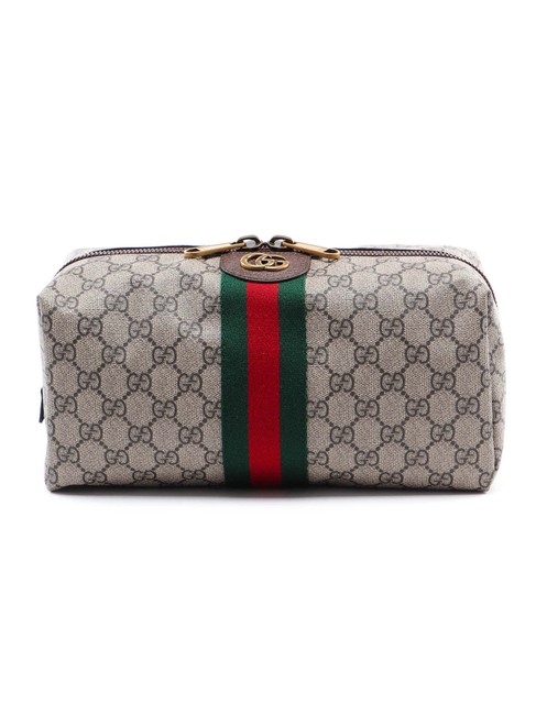 Gucci Brown Spk New Ophidia Gg Toiletry Case Cosmetic Bag