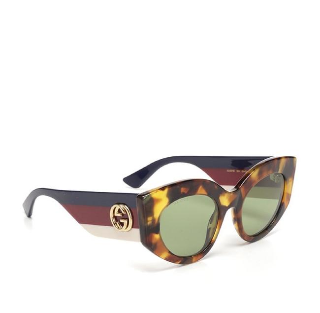 Gucci Brown Sylvie Tortoise Oversize Cat Eye Web Logo 504323 2999 Sunglasses