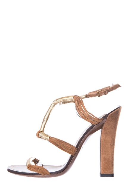 Gucci Brown Tan Suede Sandals