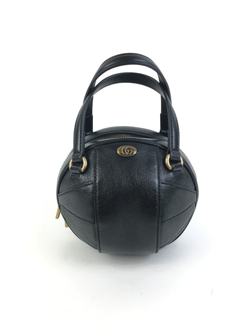 Gucci Calfskin Mini Tifosa Basketball Shaped Black Leather Shoulder Bag