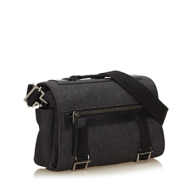 Gucci Camera Denim Gray Leather Cross Body Bag