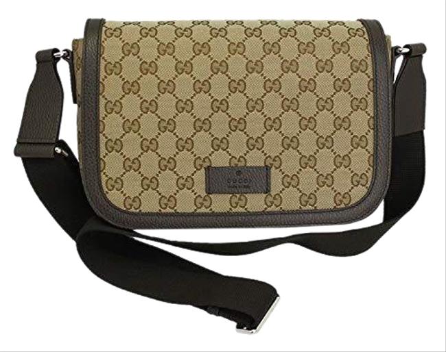 Gucci Canvas Large Dark Brown Messenger Bag