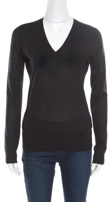 Gucci Cashmere Silk Knit V Neck Black Sweater