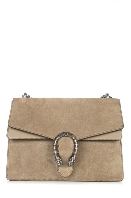 Gucci Chain Dionysus Medium Taupe Suede Shoulder Bag