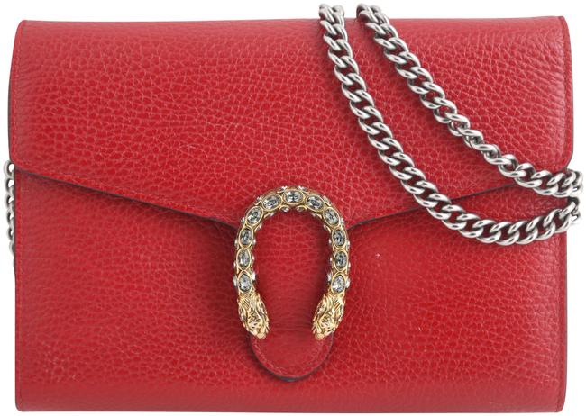 Gucci Chain Dionysus Mini Red Leather Cross Body Bag