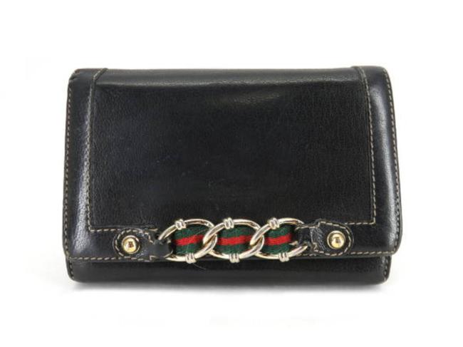 Gucci Chain Wallet 227832 Black Leather Clutch