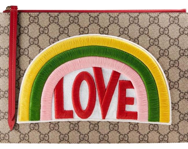 Gucci Limited Edition Sold Out Rainbow Soft Gg Supreme Pouch Clutch