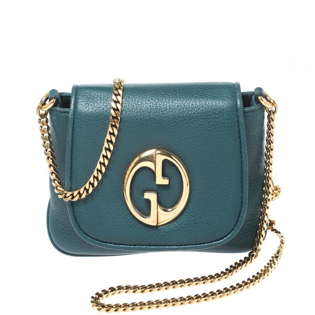 Gucci Crossbody 1973 Small Chain Green Leather Shoulder Bag